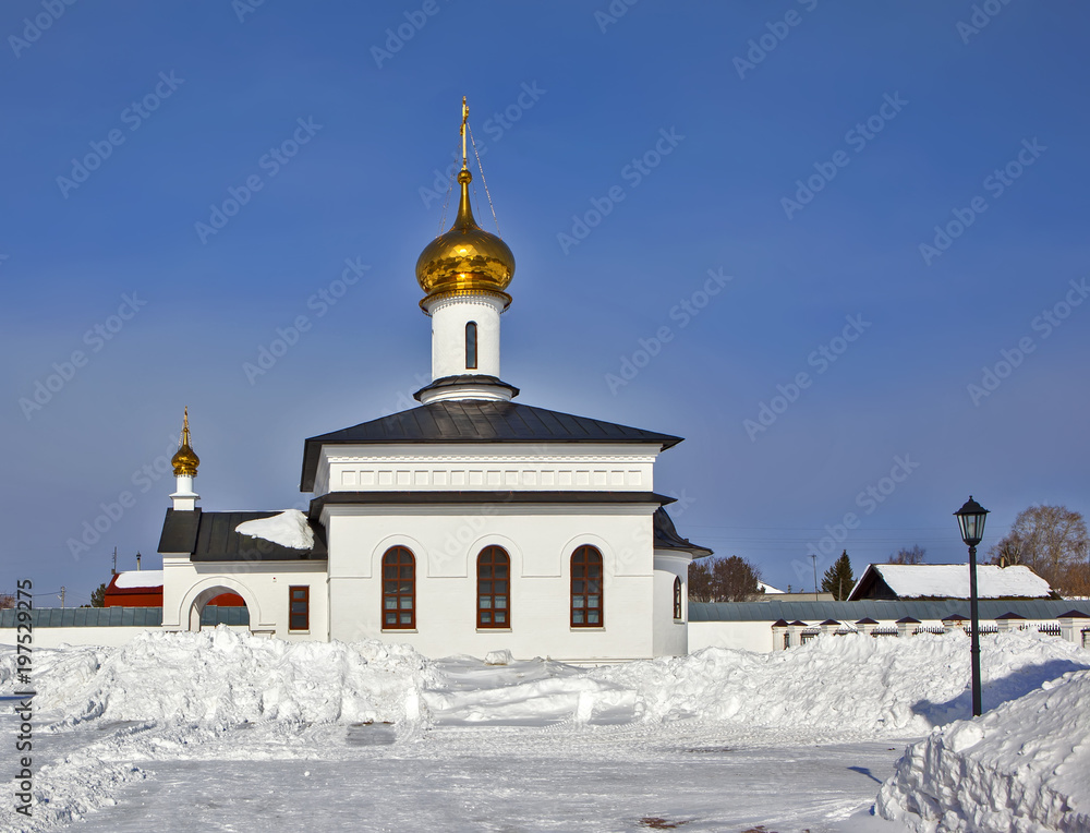 Church of the New Martyrs and Confessors of Russia in the Abalaksky Znamensky Monastery. The village of Abalak. Tyumen region. Russia Church of the New Martyrs and Confessors of Russia in the Abalaksky Znamensky Monastery. The village of Abalak. Tyumen region. Russia