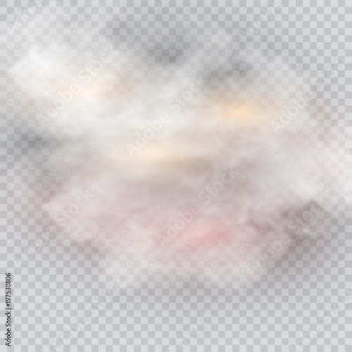 Vector set of realistic isolated cloud on the transparent background.