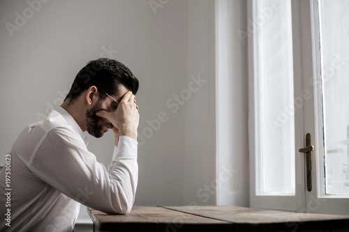 Portrait of desperate man