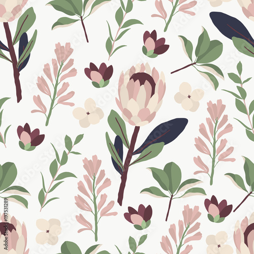Maison de fleurs. Flowers and florals seamless pattern #10