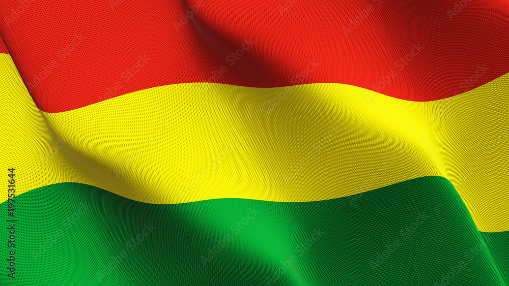 Bolivia flag waving loop. Bolivian flag blowing on wind. Bolivia flag waving loop. Bolivian flag blowing on wind.