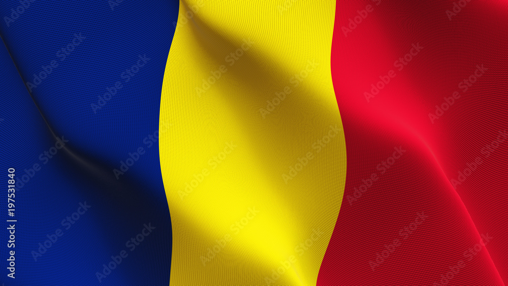 Chad flag waving loop. Chadian flag blowing on wind. Chad flag waving loop. Chadian flag blowing on wind.