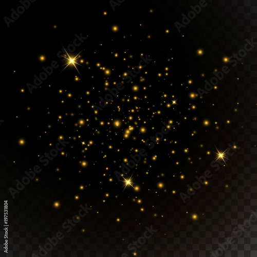 White glowing light explodes on a transparent background. Vector illustration. Bright Star.