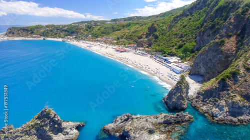 Beautiful aerial view of coastline in Calabria, Italy