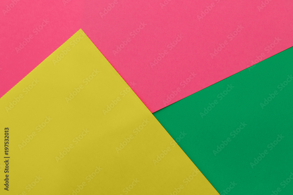 Green and pink and yellow color paper background Green and pink and yellow color paper background