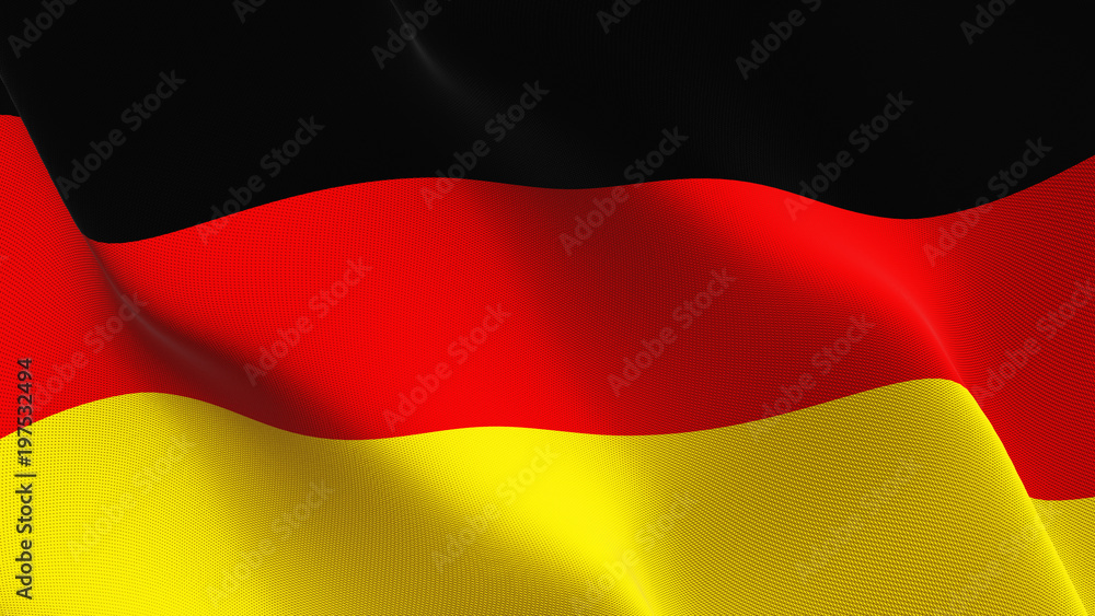 Obraz premium Germany flag waving loop. German flag blowing on wind.