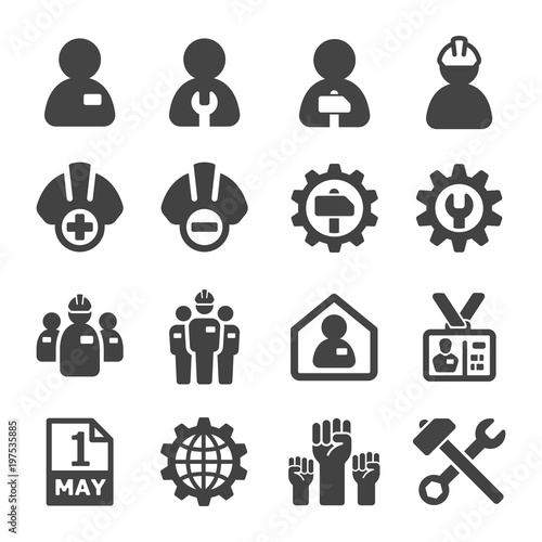 labour,crew icon set