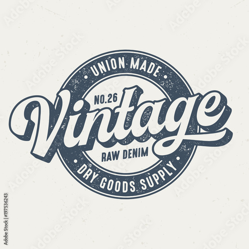Union Made Vintage Raw Denim - Tee Design For Print