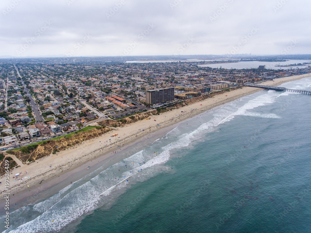 Aerial view of La Jolla Palisades park, San Diego, CA