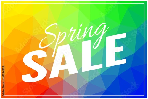 Sale banner template with low poly vector background. Special offers and discounts promotion