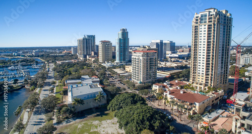 Aerial view of St Petersburg skyline, Florida © jovannig