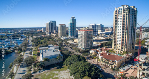 Canvas Print Aerial view of St Petersburg skyline, Florida