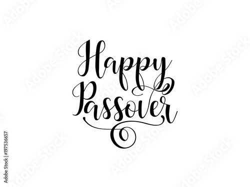 Happy Passover. traditional Jewish Holiday handwritten text, vector illustration for greeting cards, banners, graphic design.