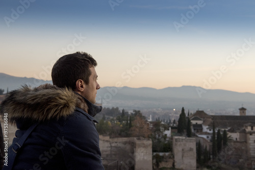 Looking at the Alhambra in Granada, Spain
