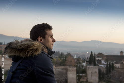 Looking at the Alhambra in Granada, Spain