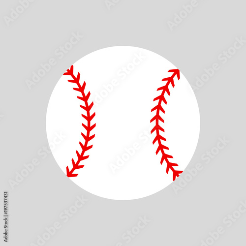Baseball ball. Softball. Vector silhouette. Vector icon isolated