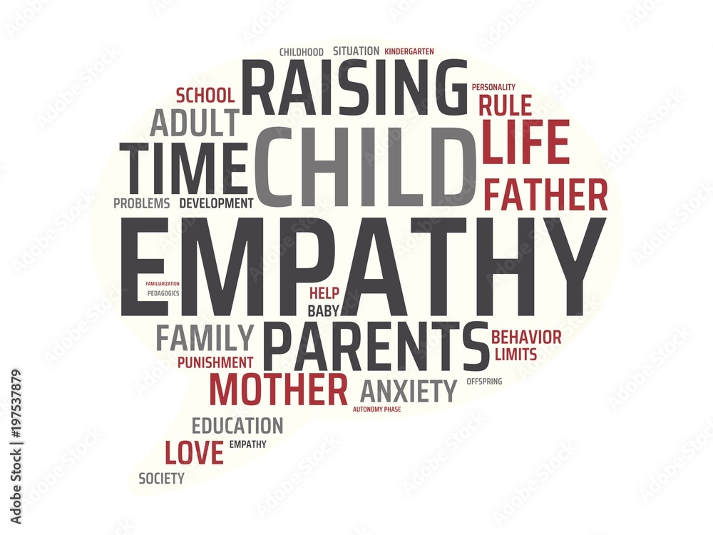 EMPATHY - image with words associated with the topic RAISING CHILDREN, word, image, illustration EMPATHY - image with words associated with the topic RAISING CHILDREN, word, image, illustration
