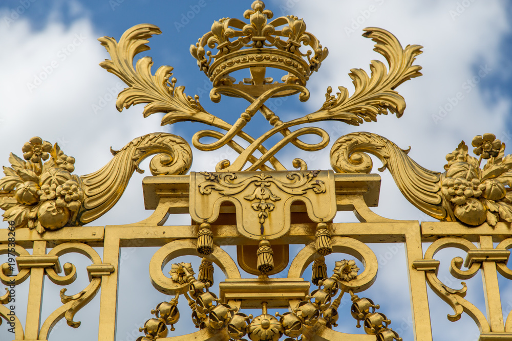 Gold Filigree Gate at Palace of Versailles, France