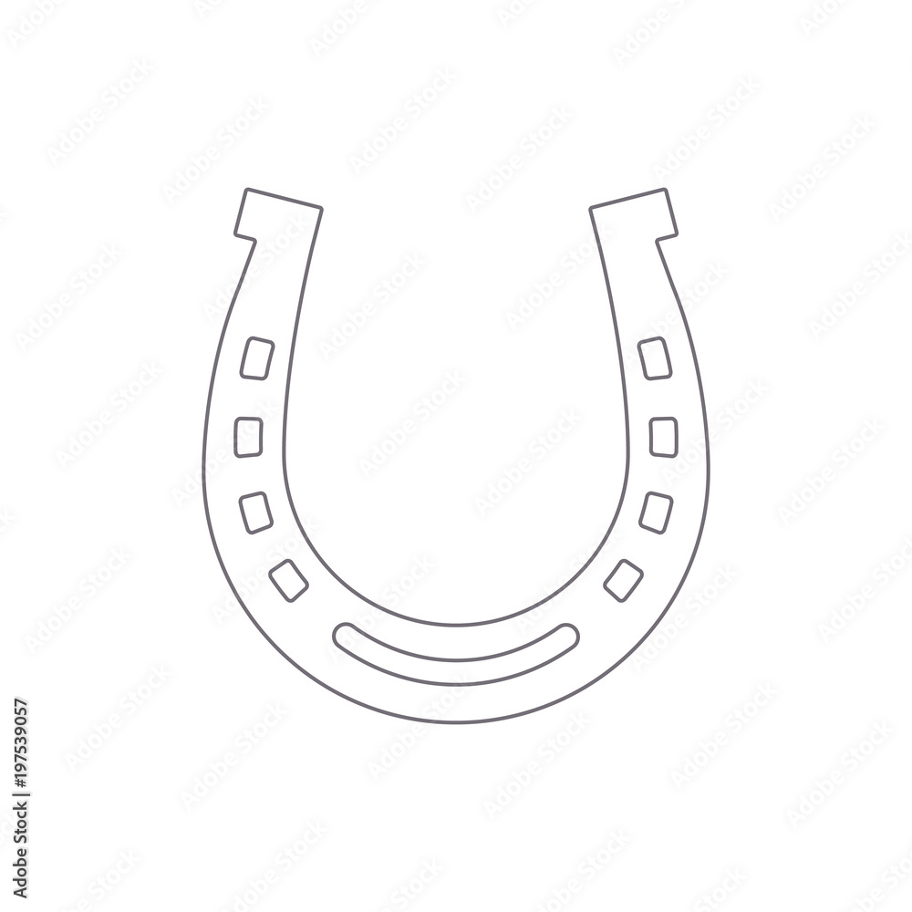 Horseshoe vector silhouette, isolated. Horseshoe vector silhouette, isolated.