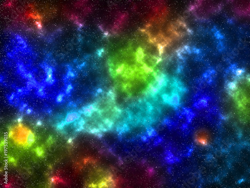 cosmic nebula starry sky colorful illustration © Наталья Бойко