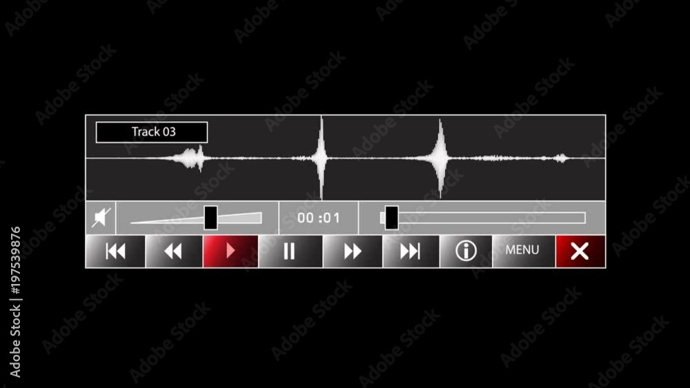 A generic audio player application interface, downloading a sound or music file. Luma mattes (alpha channels) provided for you to insert your own waveform. Separate button elements also included. A generic audio player application interface, downloading a sound or music file. Luma mattes (alpha channels) provided for you to insert your own waveform. Separate button elements also included.