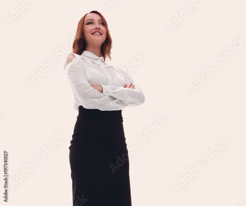 Portrait of young business woman in the office.