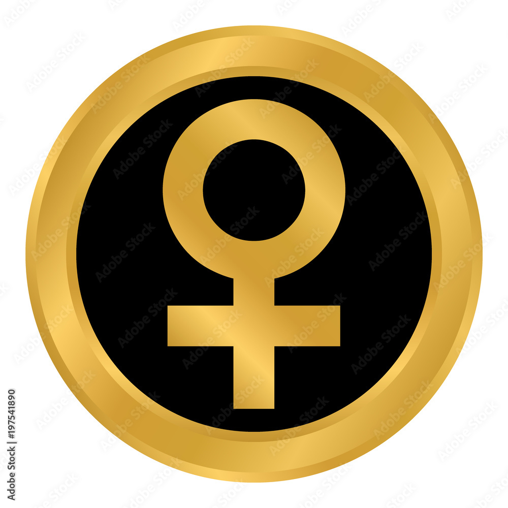 Fototapeta premium Gender female symbol button.