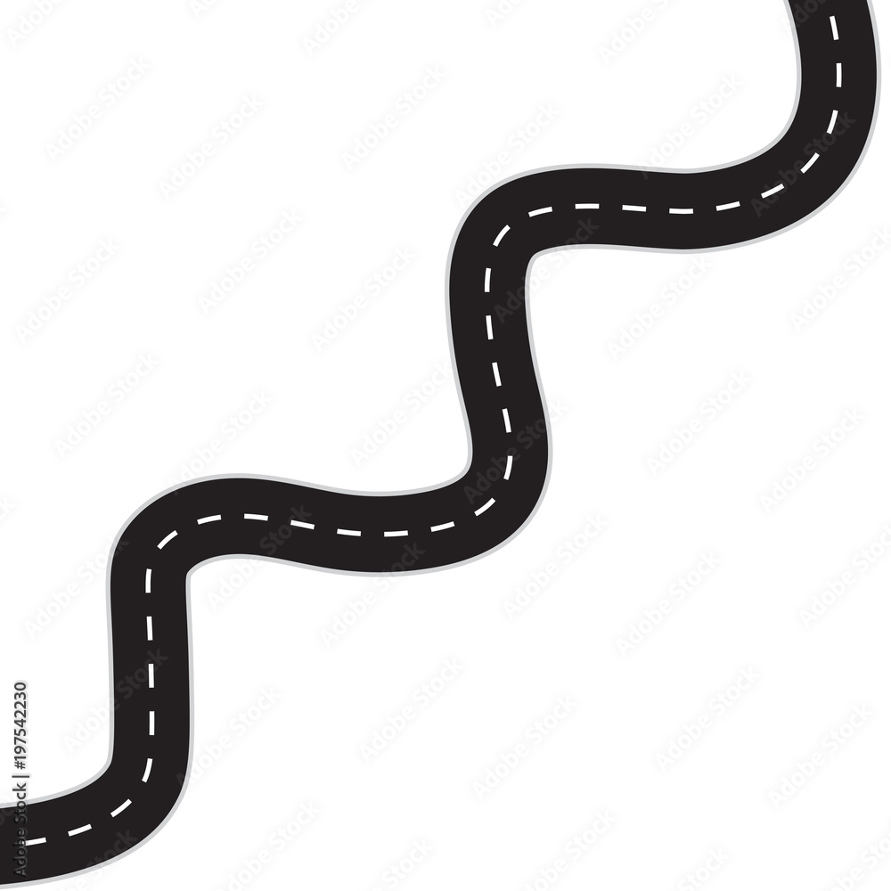 Fototapeta premium curved empty road- vector illustration