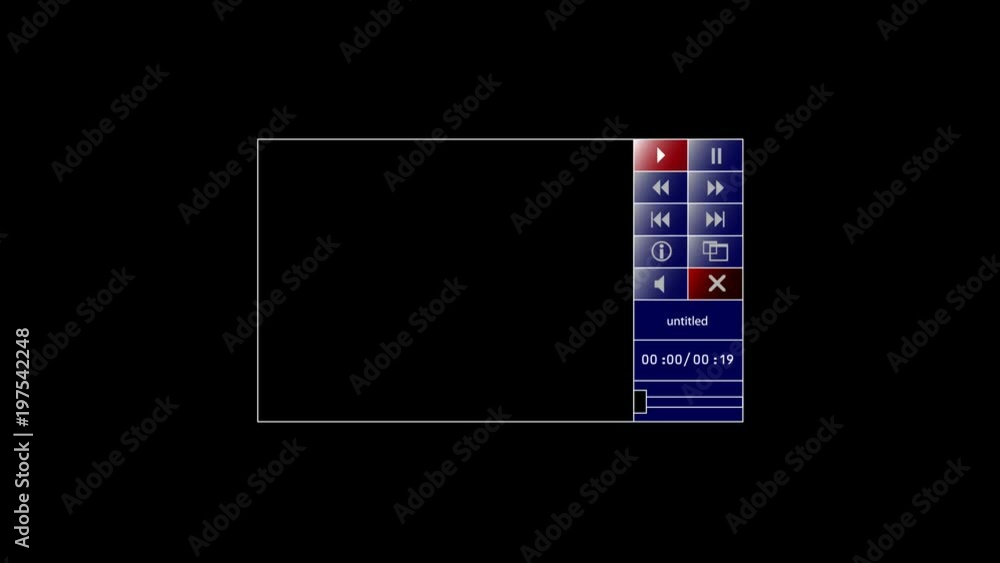 A generic media player application interface, downloading a video from the internet. Luma matte (alpha channel) provided for you to insert your own content. Separate button elements also included. A generic media player application interface, downloading a video from the internet. Luma matte (alpha channel) provided for you to insert your own content. Separate button elements also included.