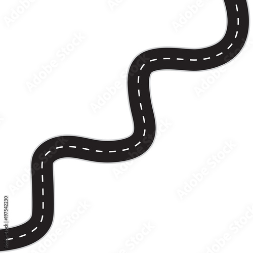 curved empty road- vector illustration