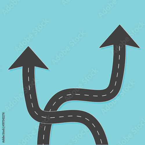 tow roads with arrows- vector illustration