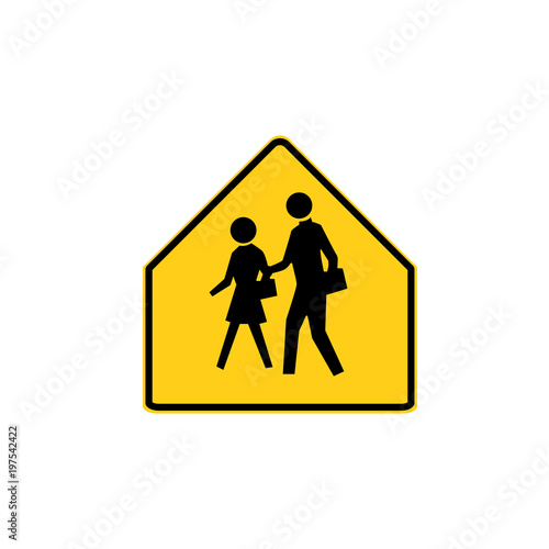 USA traffic road sign. school advance warning,you're entering a school zone . vector illustration