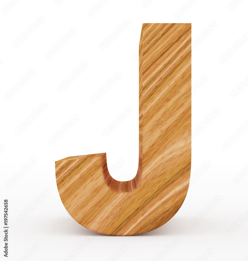 letter J 3d wooden isolated on white letter J 3d wooden isolated on white