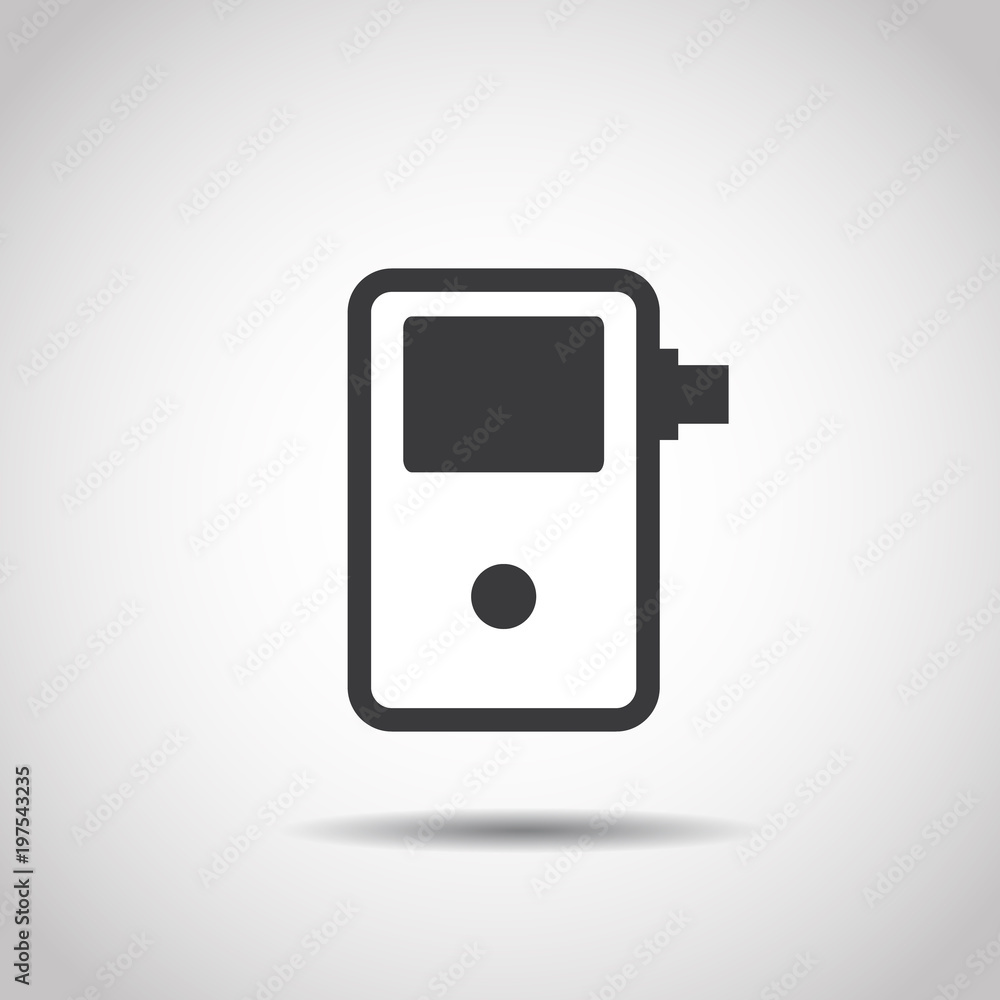 Breathalyzer image on a gray background. Line design Breathalyzer image on a gray background. Line design