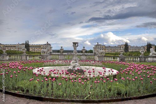 Fountain with the sculpture group - Cupid with a swan on the Grand Court photo