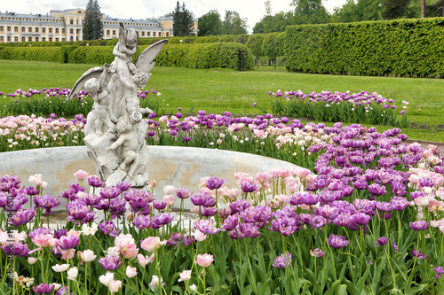 Fountain with the sculpture group - Cupid with a swan on the Grand Court photo