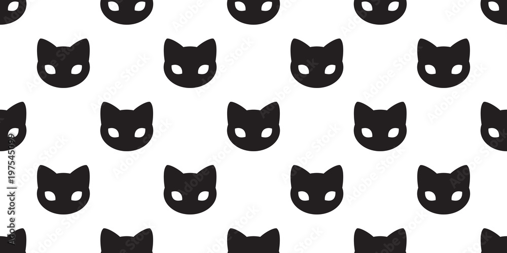 Cat seamless pattern vector kitten Cat paw isolated doodle wallpaper background Cat seamless pattern vector kitten Cat paw isolated doodle wallpaper background
