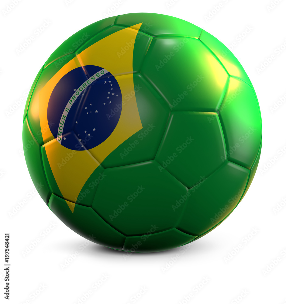 Brazil ball. soccer football brazilian ball 3d rendering Illustration Stock  | Adobe Stock