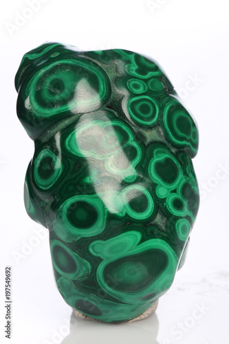 azurite malachite found in the Morocco isolated on white background photo