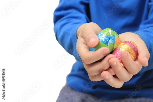 Wallpaper Mural boy with Easter egg with art design stock photo Torontodigital.ca