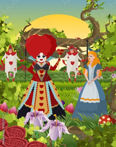 fantasy girl with red queen