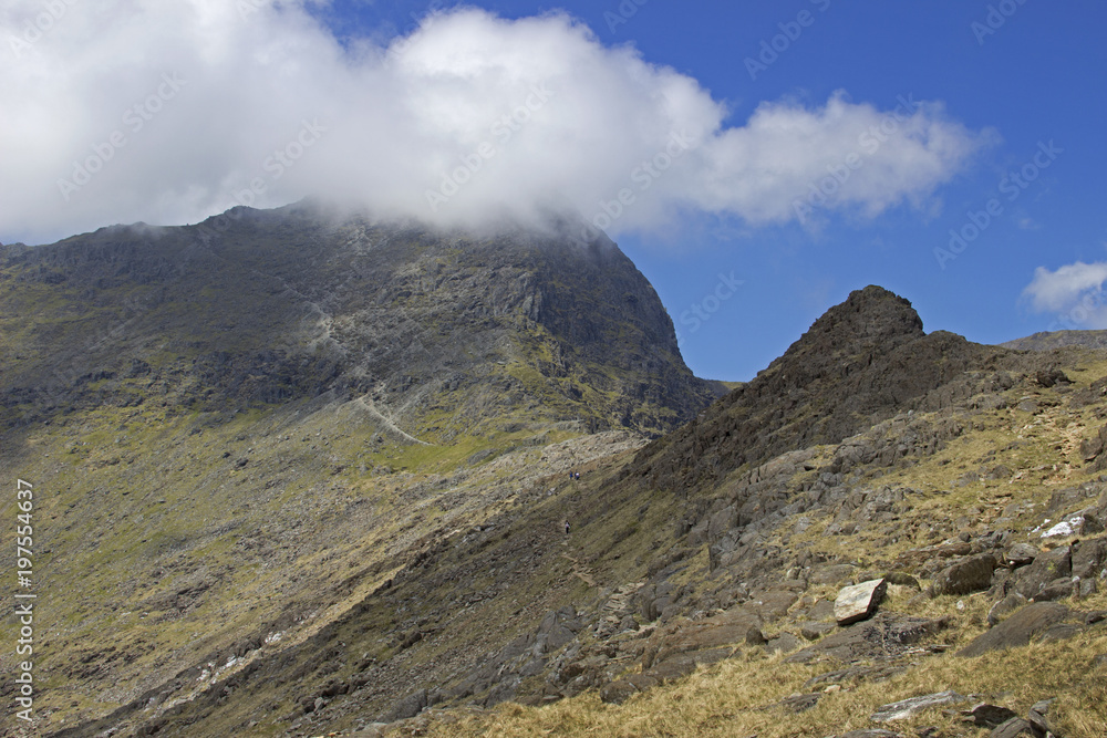 Fototapeta premium The summit of Snowdon in cloud
