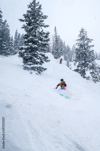 Female Skiing Deep Snow © Drew Gilmore