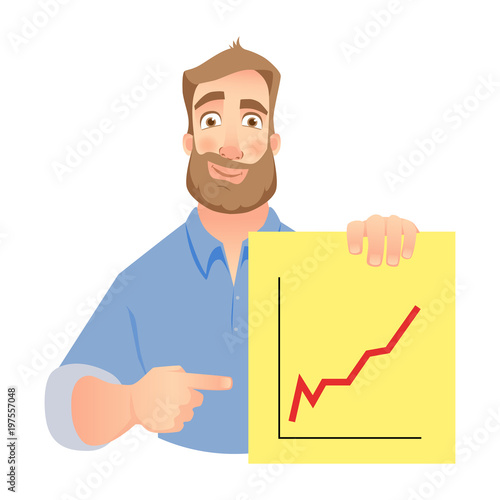 man holding graphs