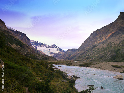 Rio Electrico with the Marconi Glacier in the background, near El Chalten Patagonia Argentina © steve