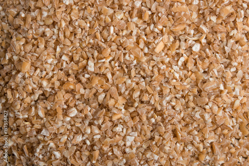 Texture of wheat porridge. Macro