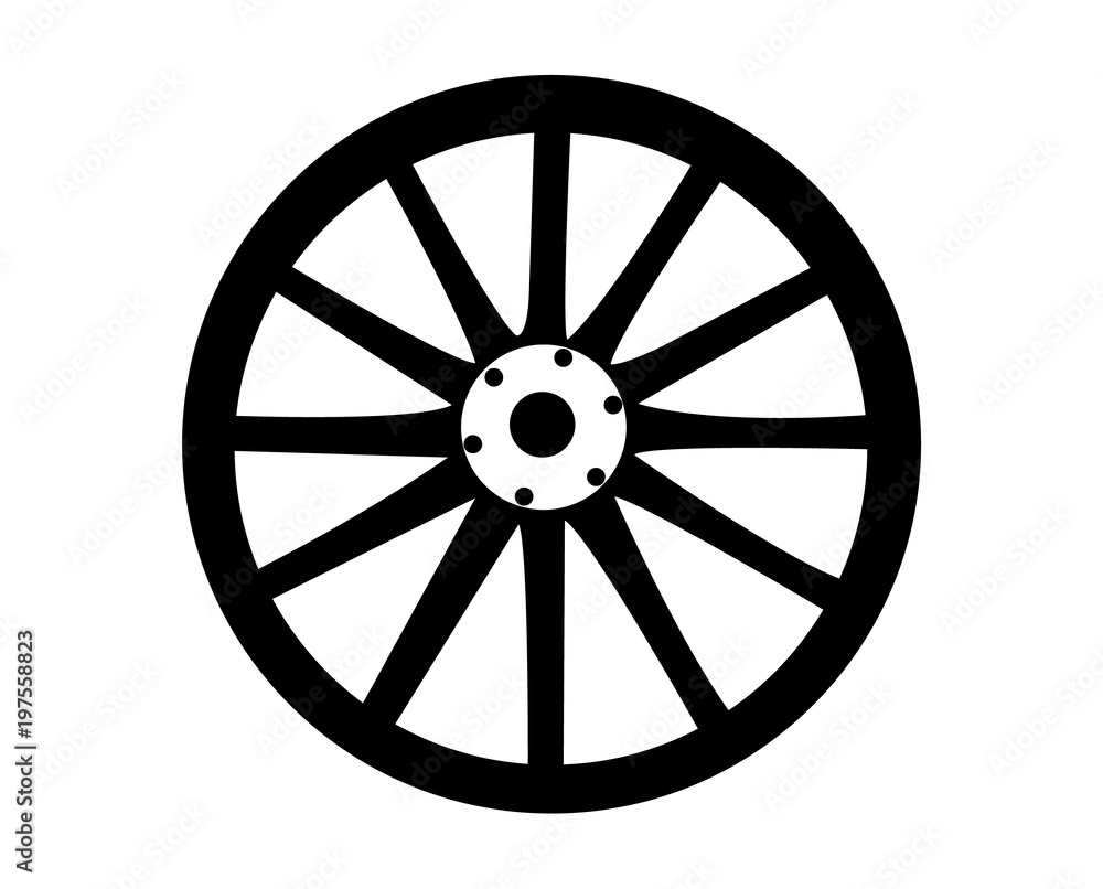 Vintage wheel of a stage coach symbol