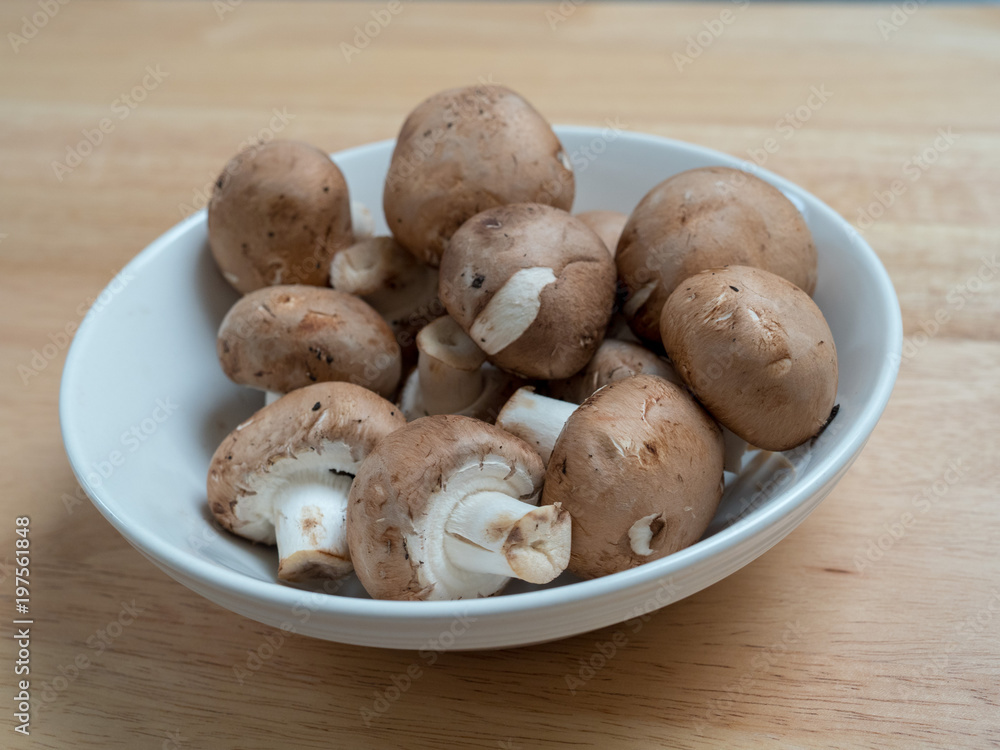 Close shot of portabella mushrooms Close shot of portabella mushrooms