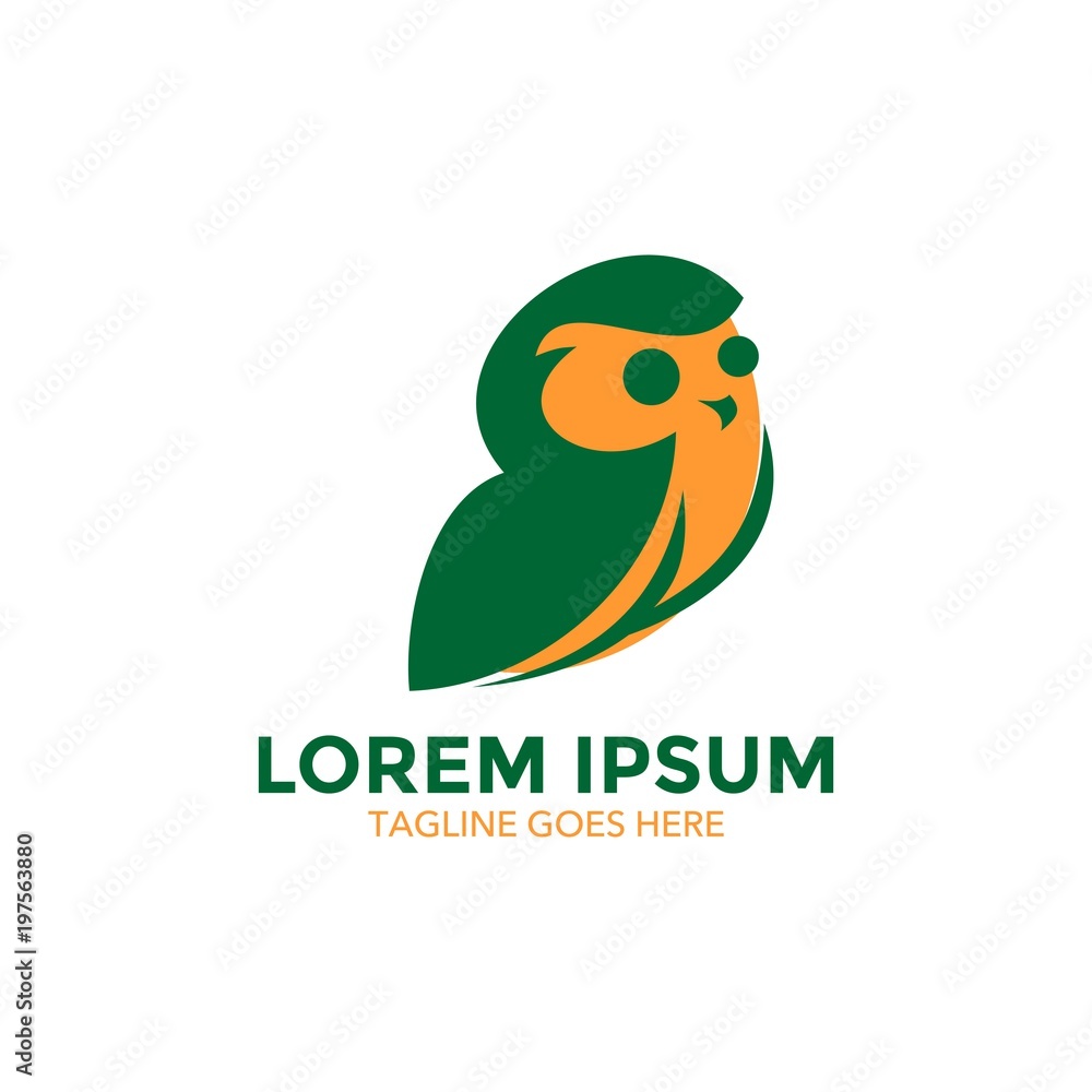 Obraz premium owl logo. vector illustration. unique