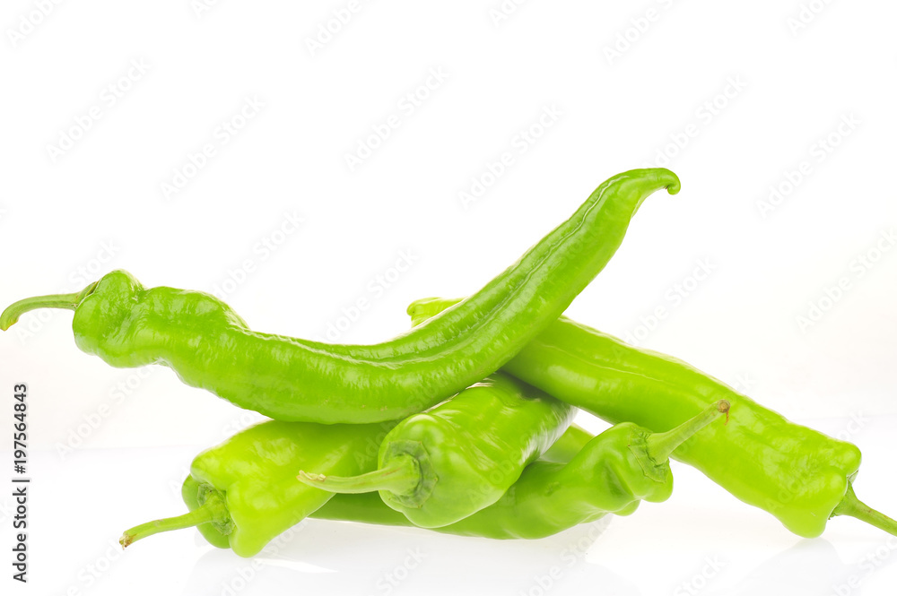 Isolated in the white background of green pepper Isolated in the white background of green pepper